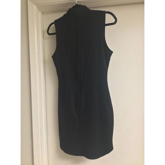 NWT~Forever 21 Black Sleeveless Lace Up High Neck Mini Dress Sz Large - Picture 3 of 3